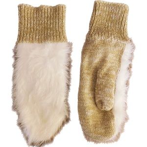 [NWOT] Anthropologie VERLOOP Fuzzy White Mittens